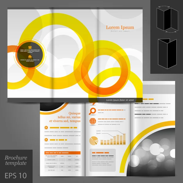 Bílá brožura šablony design s pomerančem — Stockový vektor