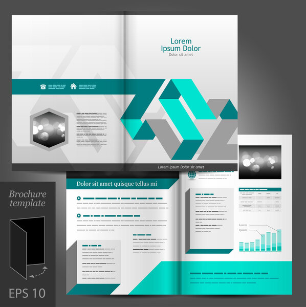 Дизайн брошюры с голубыми элементами
.