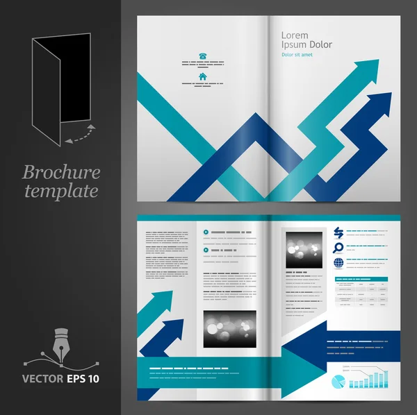 Design modello brochure grigio — Vettoriale Stock