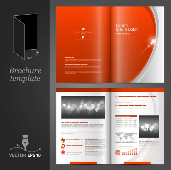 Diseño de plantilla de folleto rojo — Vector de stock