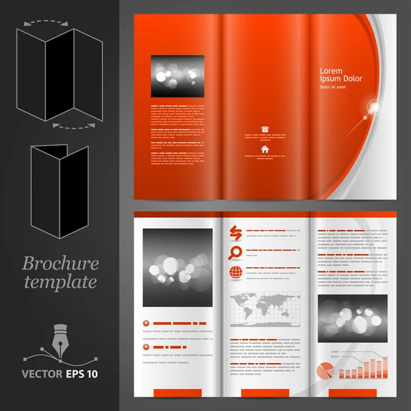 Red brochure template design — Stock Vector