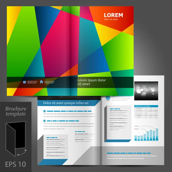 Diseño de plantilla de folleto con elementos de color — Vector de stock