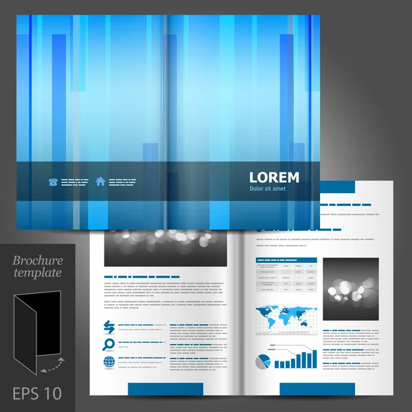 Brochure sjabloonontwerp met verticale lijnen. — Stockvector