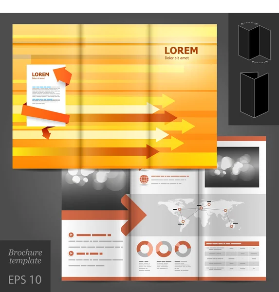 Modello di brochure arancione design — Vettoriale Stock