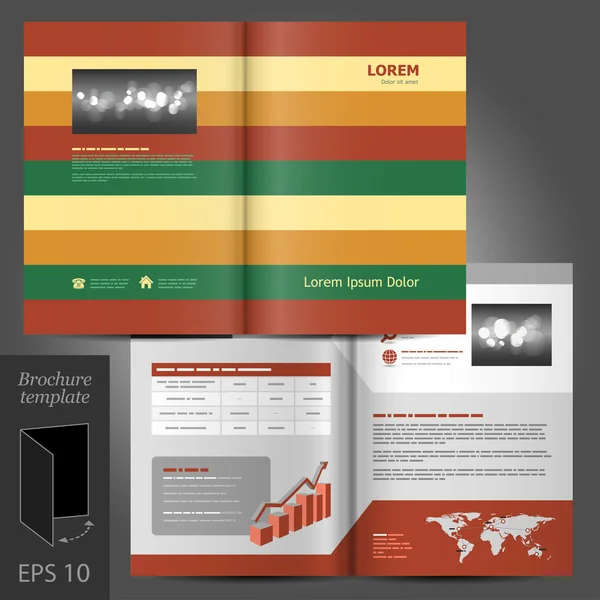 Projeto de modelo de folheto com linhas horizontais . — Vetor de Stock