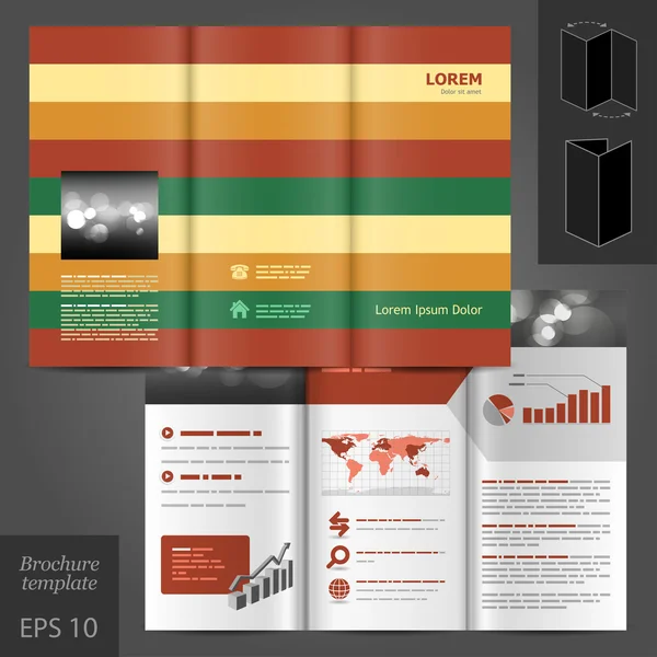 Brochure template design with horizontal lines. — Stock Vector