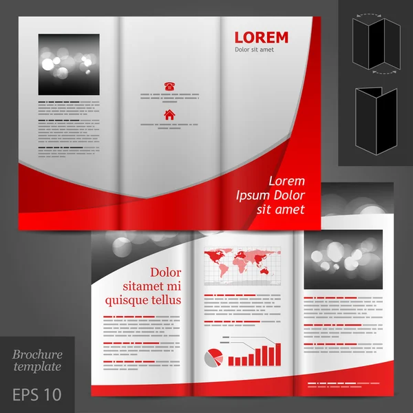 Gray brochure template design — Stock Vector