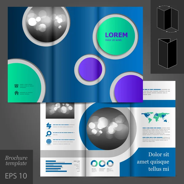 Diseño de plantilla de folleto con elementos redondos — Archivo Imágenes Vectoriales