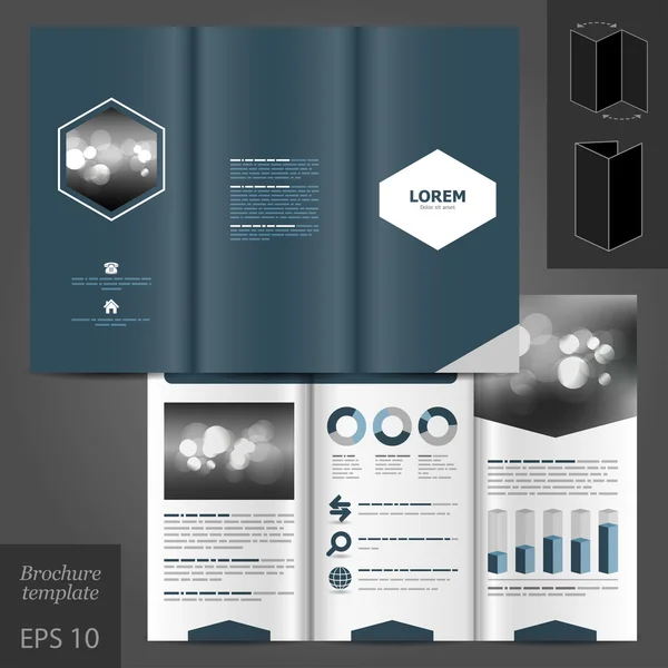 Diseño de plantilla de folleto gris — Vector de stock