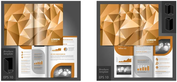 Brochure template design with origami paper elements — Stock Vector