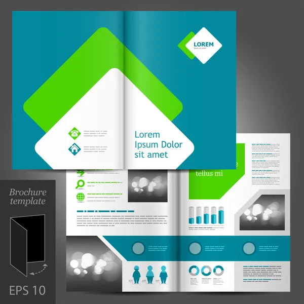 Groene brochureontwerp sjabloon — Stockvector