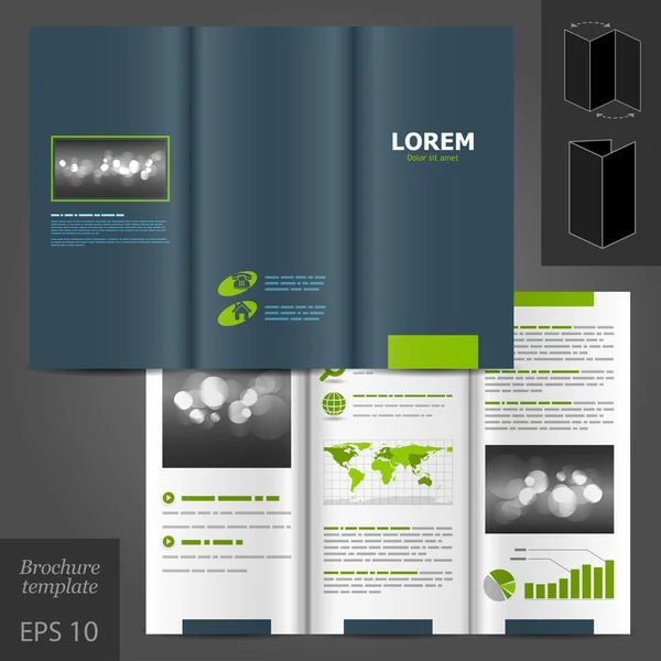 Design modello brochure grigio — Vettoriale Stock