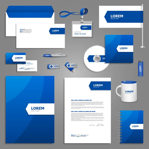 Blue stationery template design