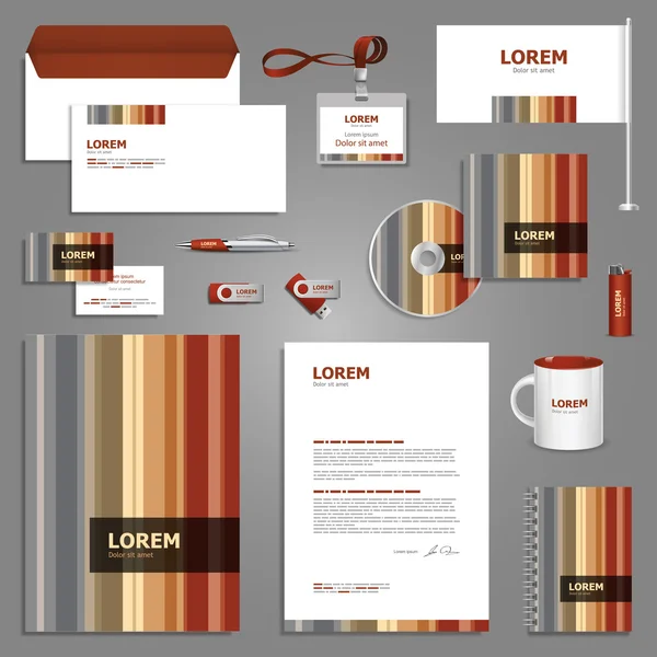 Brown stationery template design — Stock Vector