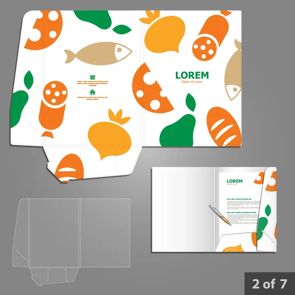 Diseño de plantilla de carpeta culinaria para empresa — Vector de stock