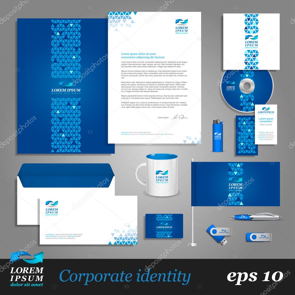 Blue  template with digital elements