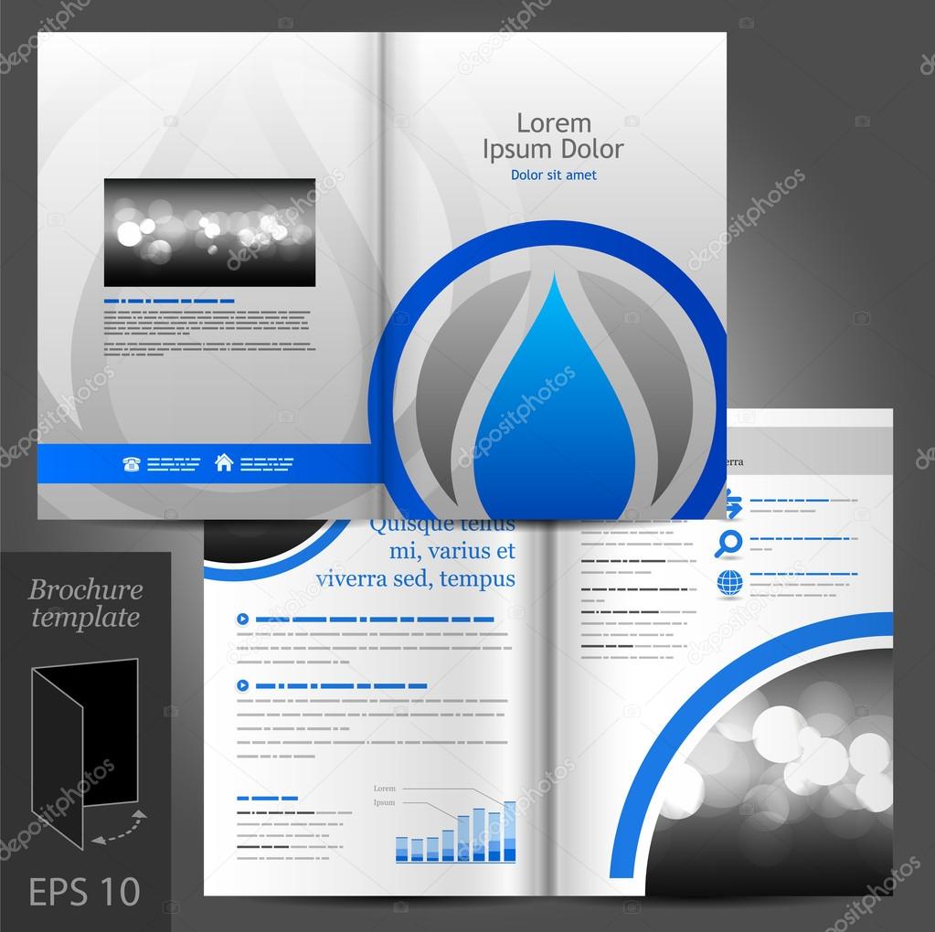 Brochure template design with water drop