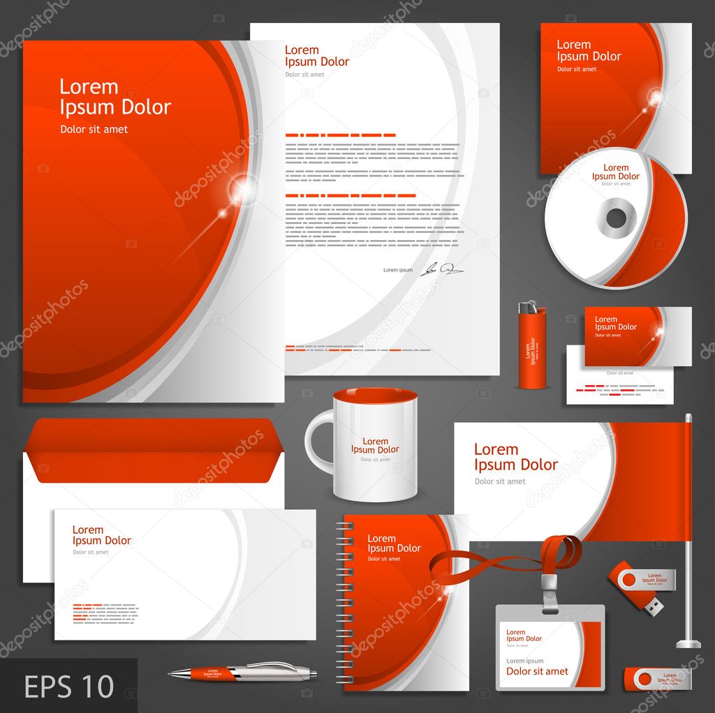Red corporate identity template