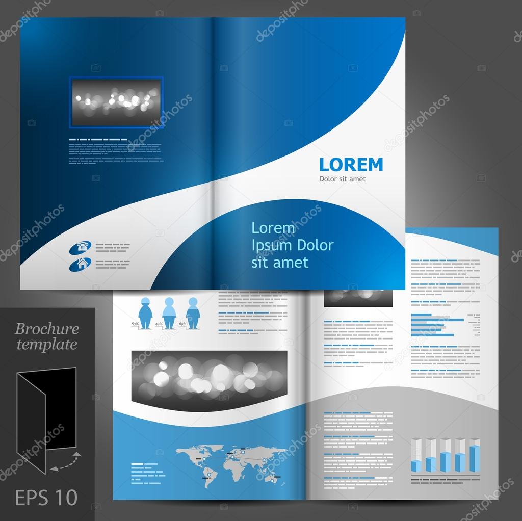 Blue brochure template design.