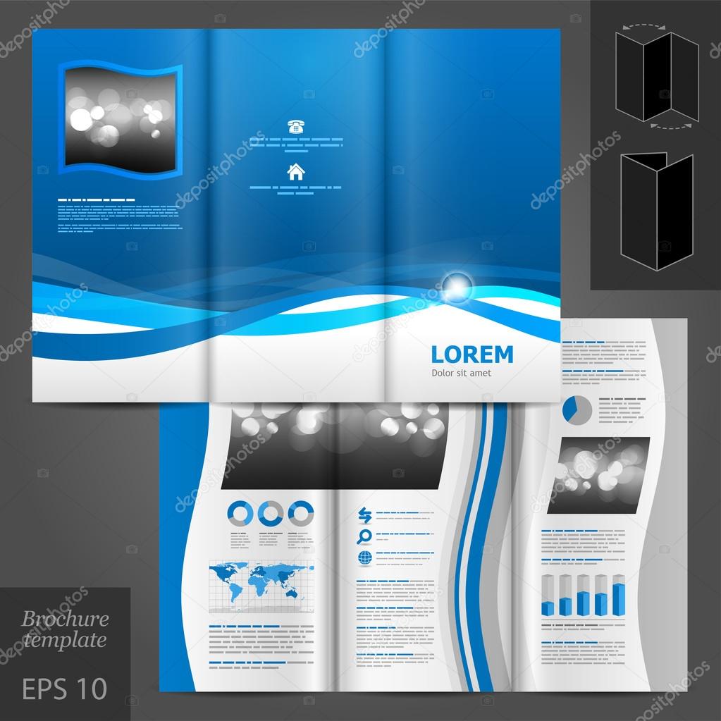 Blue brochure template Stock Vector Image by ©Kenterville 41215355