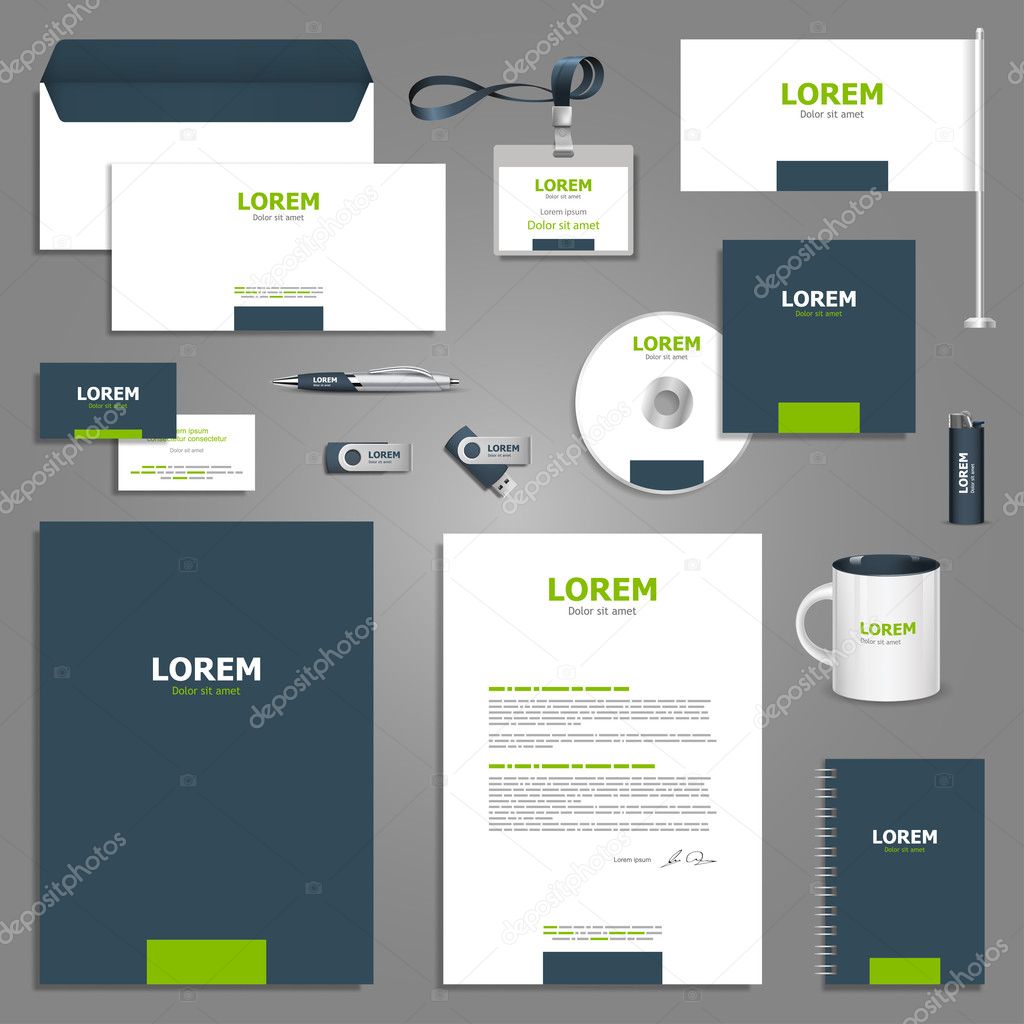 Gray stationery template design