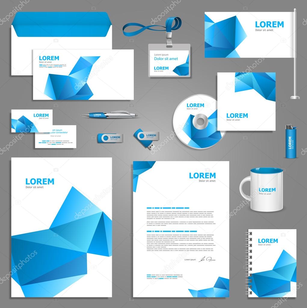 Blue stationery template design