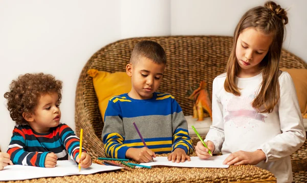 Mixed race playing kids — Stock Photo, Image