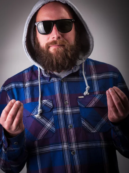 Dutchman with beard and sunglasses — Stock Photo, Image