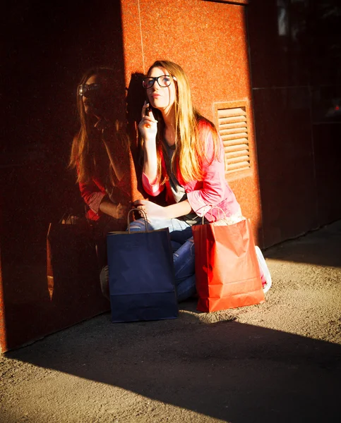 Teenage girl on the street — Stock Photo, Image