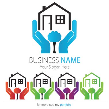 Company (Business) Logo Design, Vector, House, Tree