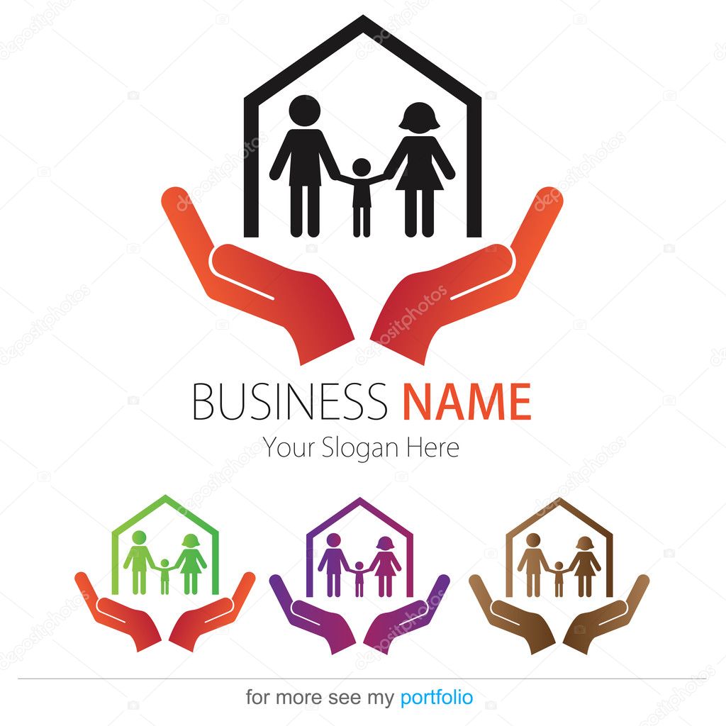 Company (Business) Logo Design, Vector, Heart, House, Family