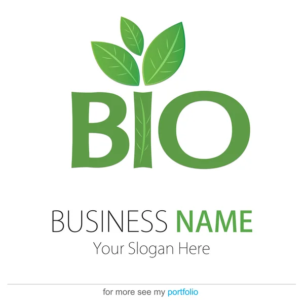 Logotipo, Bio, Eco, Vetor, Mão, Terra, Folha — Vetor de Stock