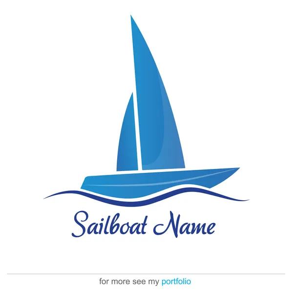 Company (Business) Logo Design, Vector, Sailboat — Stock Vector