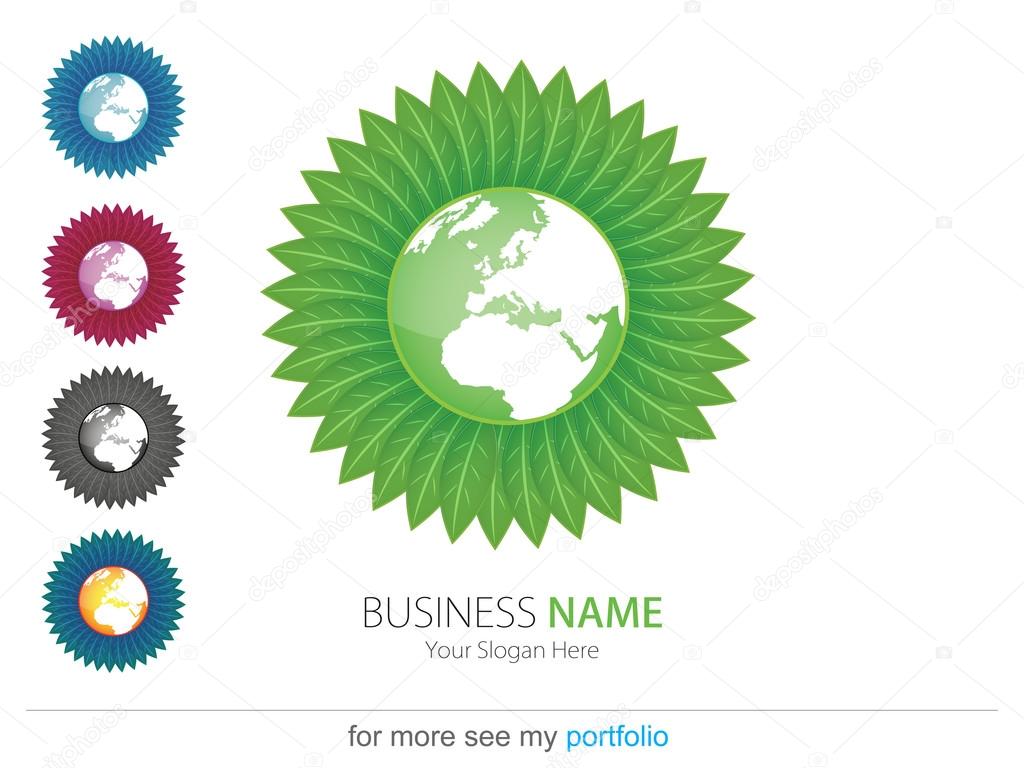 Business (Company) Logo,Bio,Eco,Vector,Leaf,Circle leaves