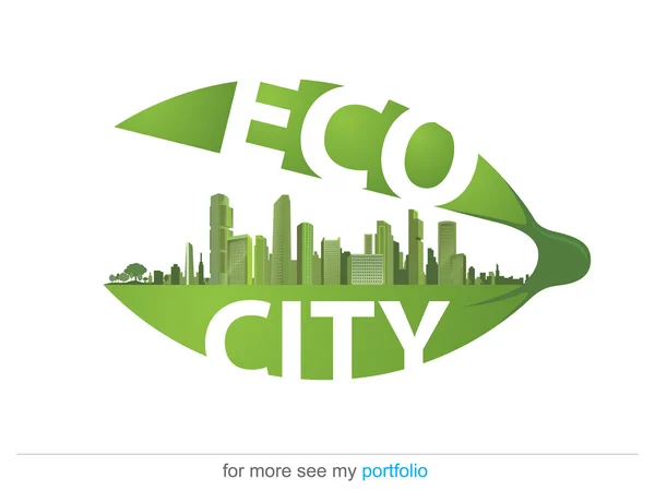 Ekologiczne zielone miasto, ekologia, miasto, wektor — Wektor stockowy