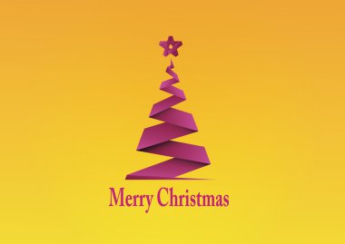 Merry christmas arka plan, vektör, origami