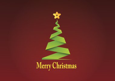 Merry christmas arka plan, vektör, origami