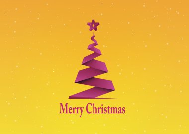 Merry christmas arka plan, vektör, origami