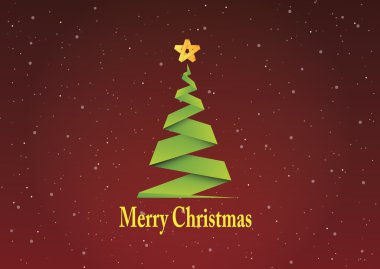 Merry christmas arka plan, vektör, origami