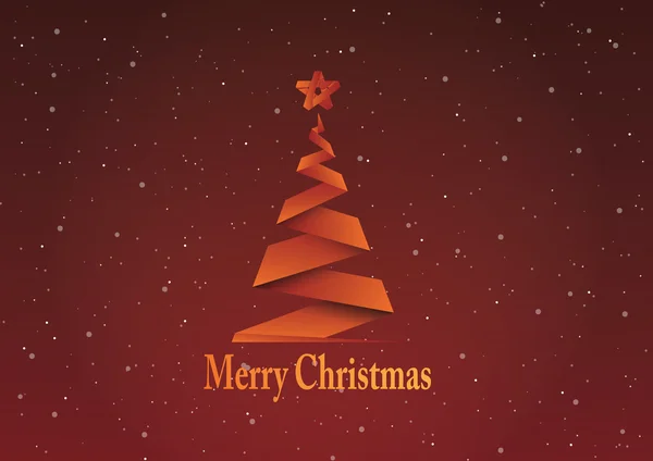 メリー クリスマスの背景, ベクトル, 折り紙 — ストックベクタ