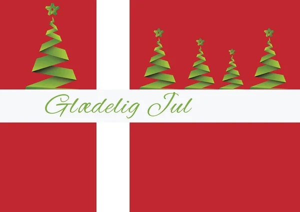 快乐圣诞背景、 矢量、 glaedeling jul，丹麦 — 图库矢量图片