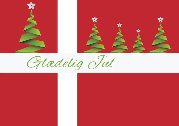 Frohe Weihnachten Hintergrund, Vektor, Glaedeling jul, Dänemark — Stockvektor
