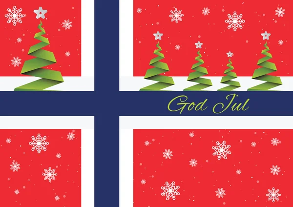Feliz Natal fundo, vetor, Deus Jul, Noruega — Vetor de Stock