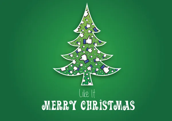 Merry Christmas Like It background,vector,Not original facebook like hand — Stock Vector