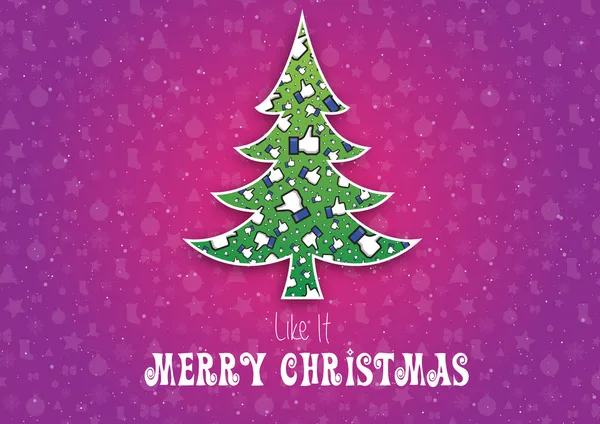 Merry Christmas Like It, Not original facebook like hand, Snowflakes — стоковый вектор