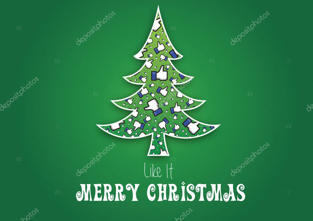 Merry Christmas Like It Background Vector Not Original Facebook Like Hand Stock Vector C Gudo 13969578