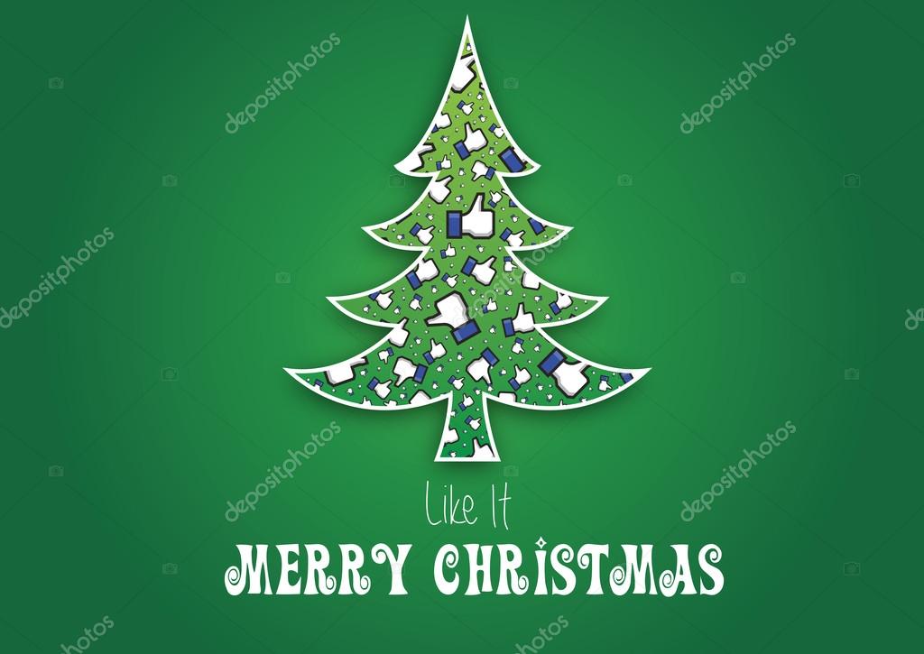 Merry Christmas Like It Background Vector Not Original Facebook Like Hand Stock Vector C Gudo 13969578