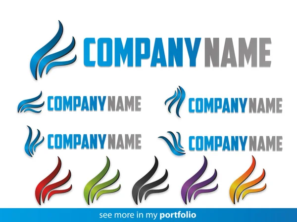 Logotipo da empresa Flame Design, Vector —  Vetores de Stock