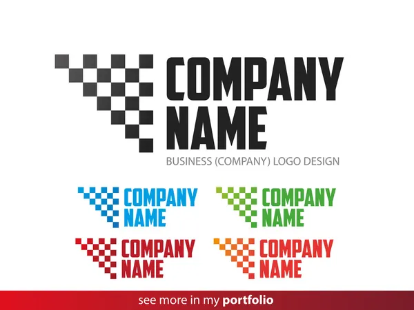 Empresa Logo Square-Triangle Design, Vector —  Vetores de Stock