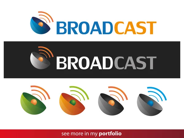 Design logo-uri companiei, Broadcast, Wifi, Signal — Vector de stoc